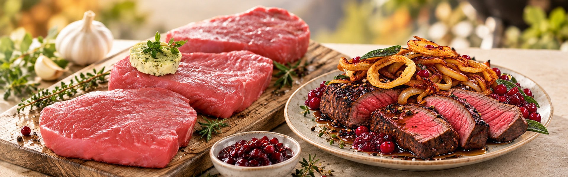 Hüftsteak-mit-Preiselbeer-Jus-und-Zwiebeln