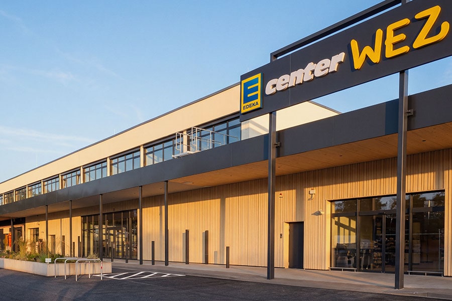Eingang des EDEKA Center WEZ Espelkamp